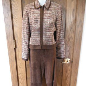 Doncaster Brown Leather Pants & Boucle Jacket